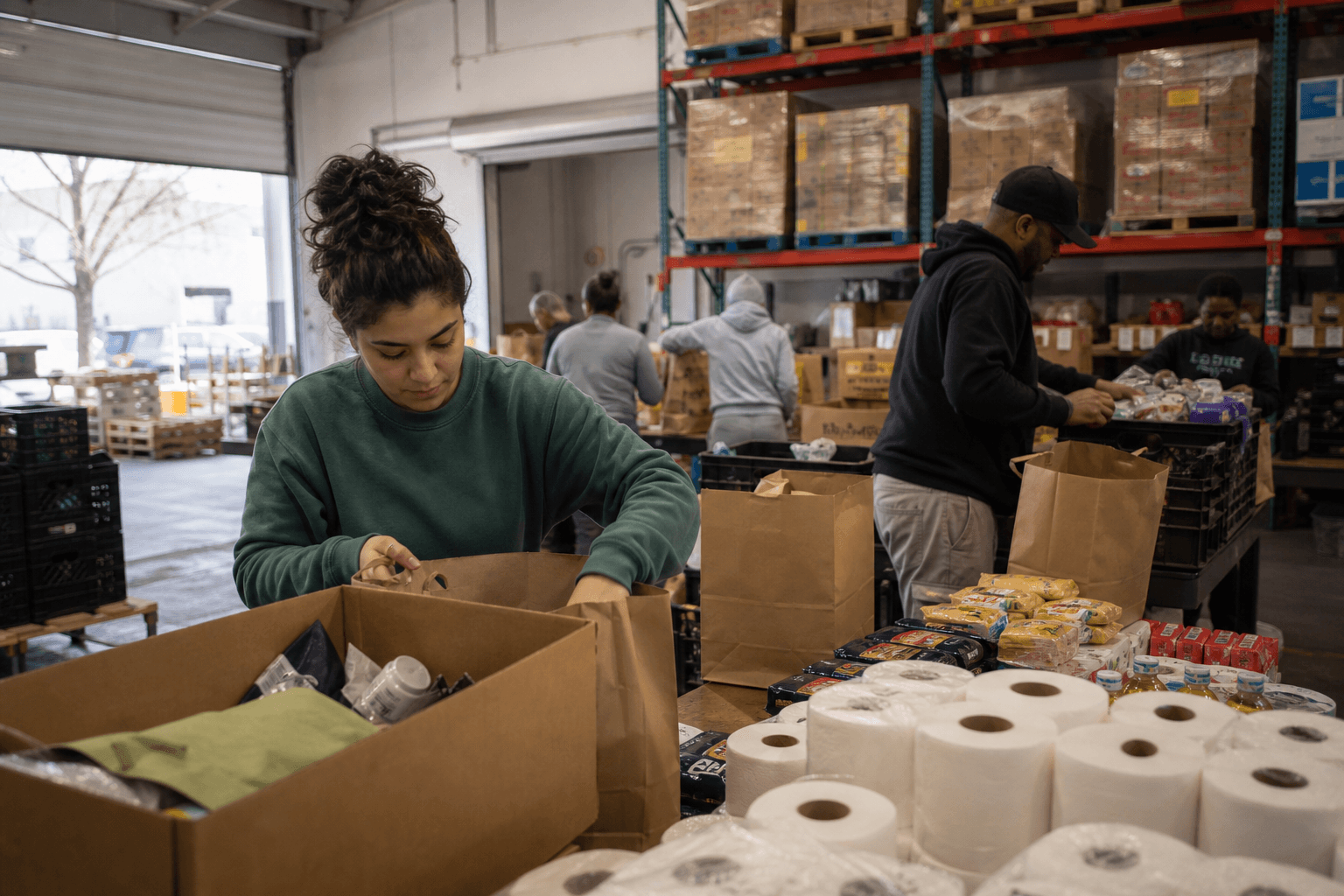 Nonprofit professionals coordinating workforce and operations priorities
