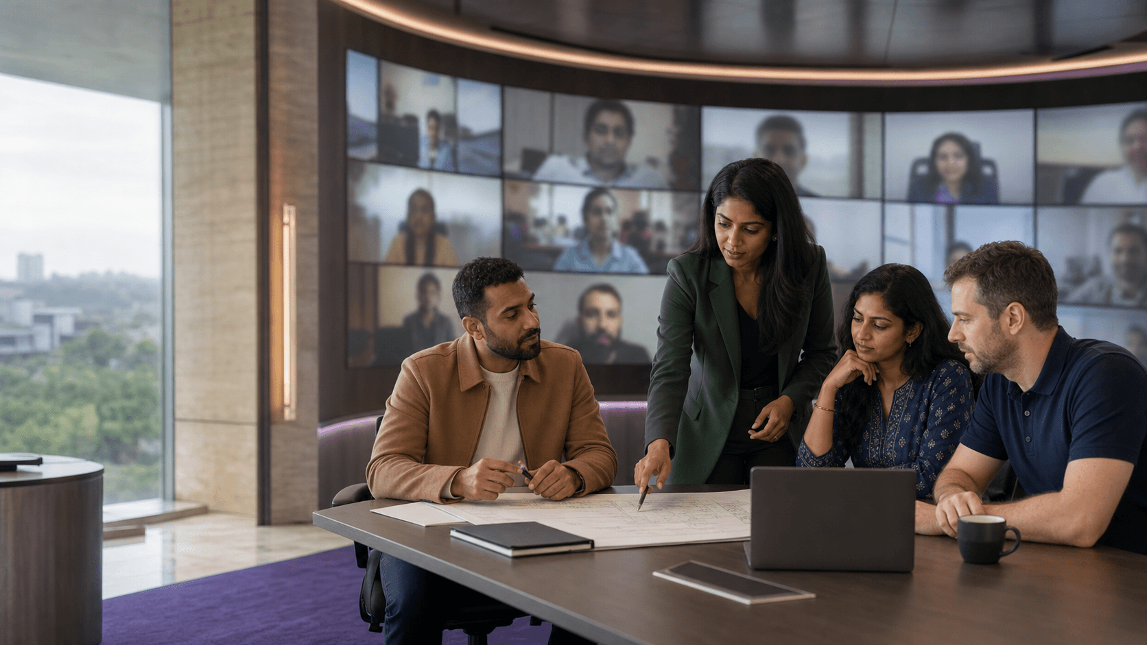 India-based business team working in a delivery center