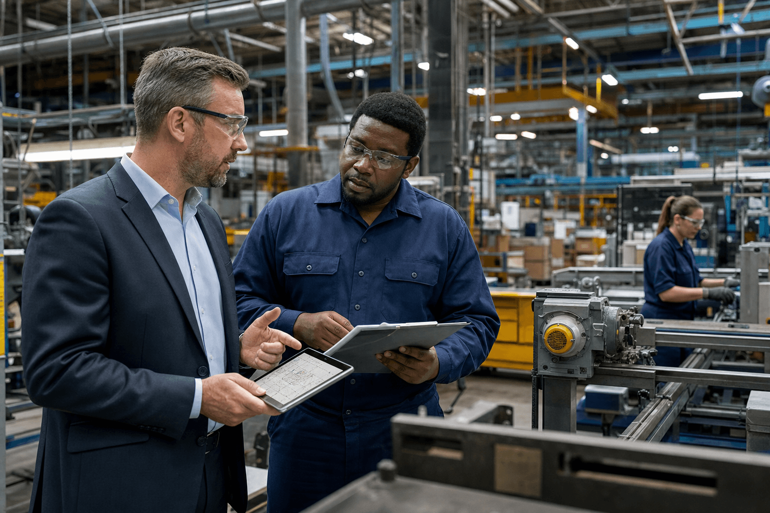 Consulting professionals coordinating workforce and operations priorities
