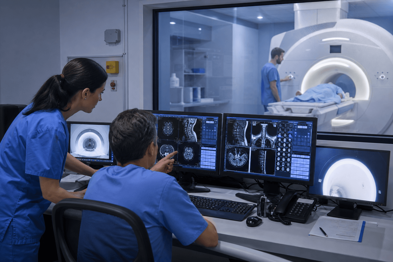 Healthcare professionals coordinating workforce and operations priorities