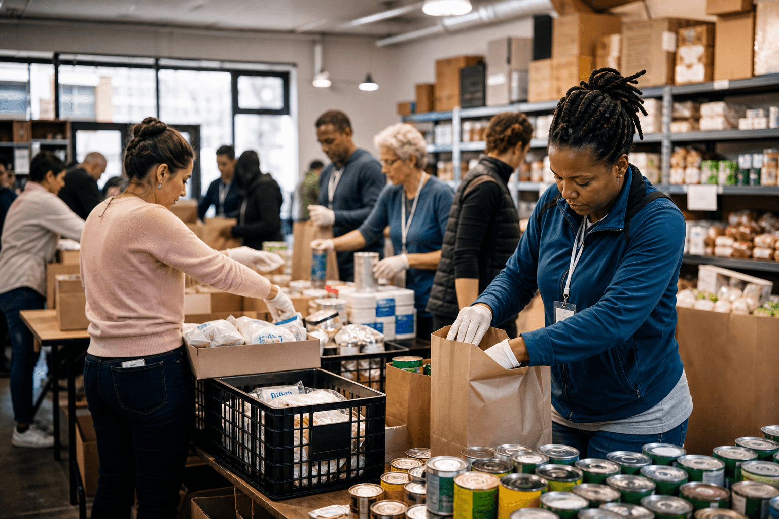 Nonprofit professionals coordinating workforce and operations priorities