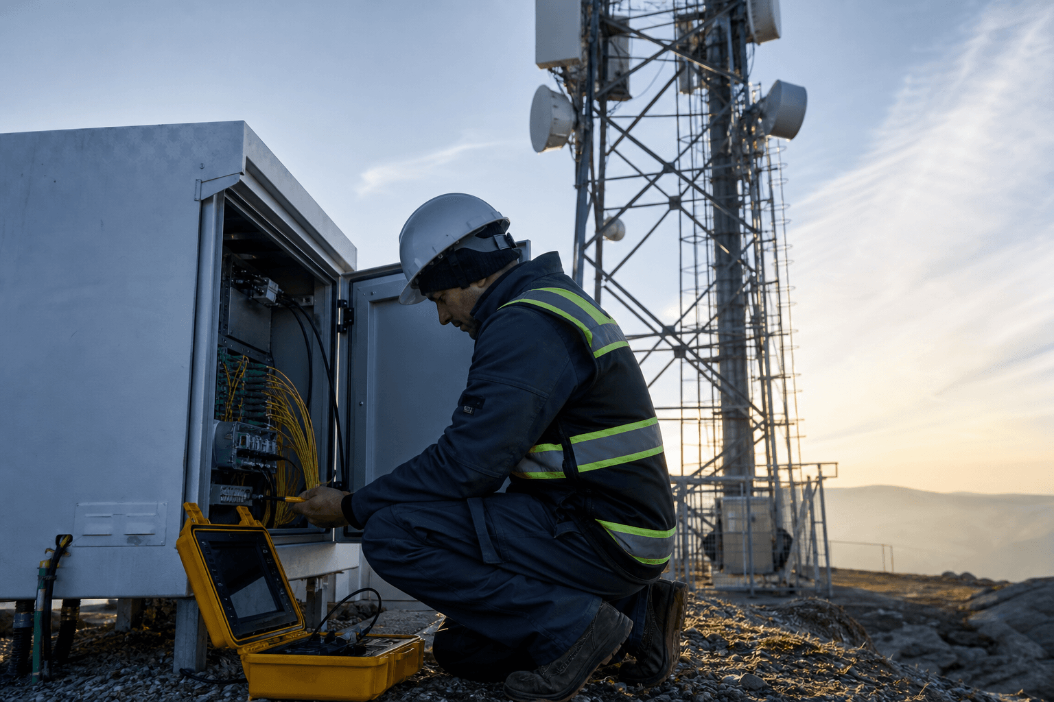 Telecommunications professionals coordinating workforce and operations priorities